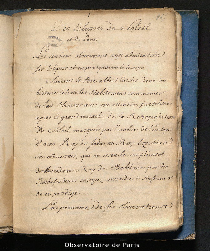 Des éclipses du Soleil et de Lune